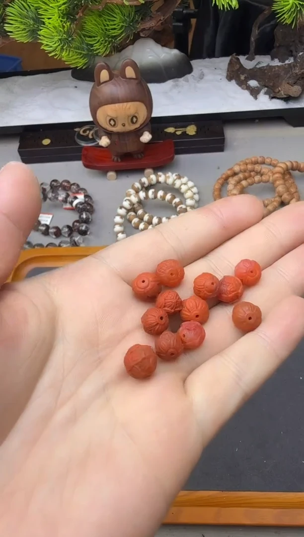 南红玛瑙1未镶嵌南红莲花8mm单颗