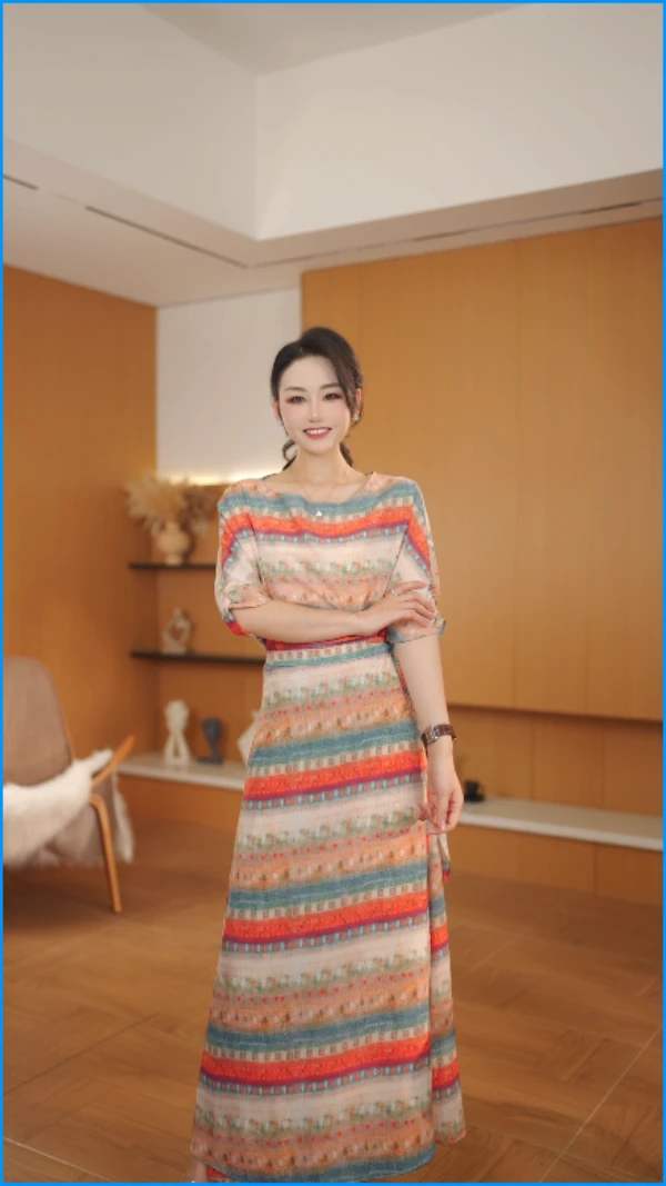 【连衣裙】JINGJIE STUDIO 夏季高级感民族风复古时尚连衣裙 96171