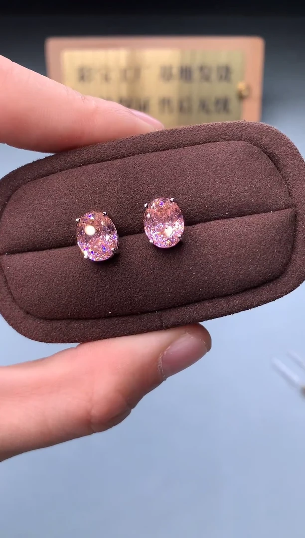 银S925镶嵌耳饰双色碧玺1234