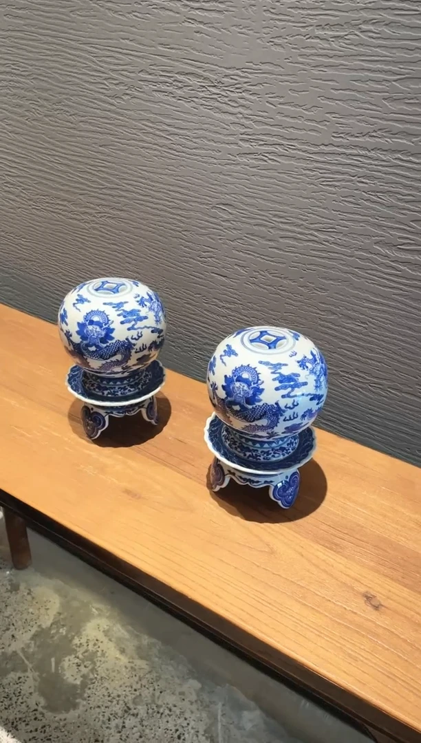 瓷片 香炉 一对