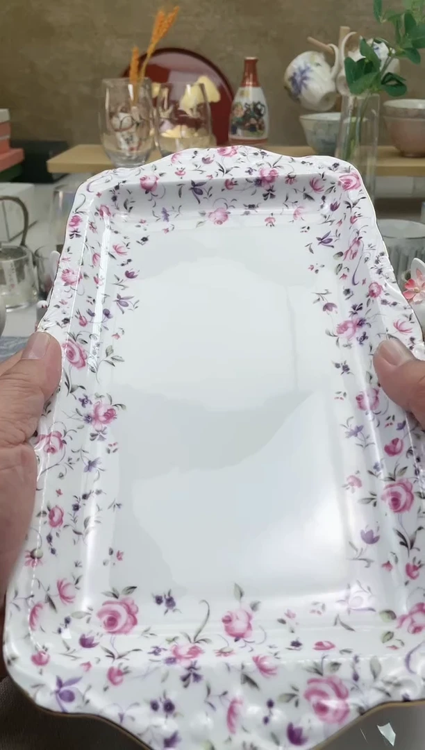 【闪购商品】盘子玫瑰满花烤盘2个