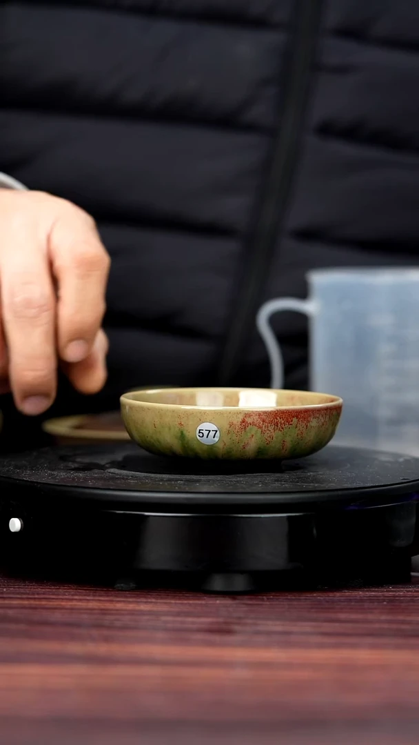 杯子瓷脸****记577#盼龙窑一级品原矿钧瓷半月普洱杯