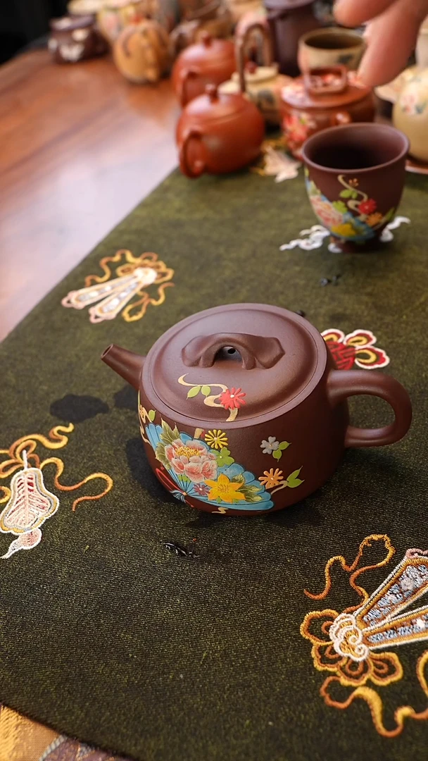 茶壶紫砂雀扇汉瓦