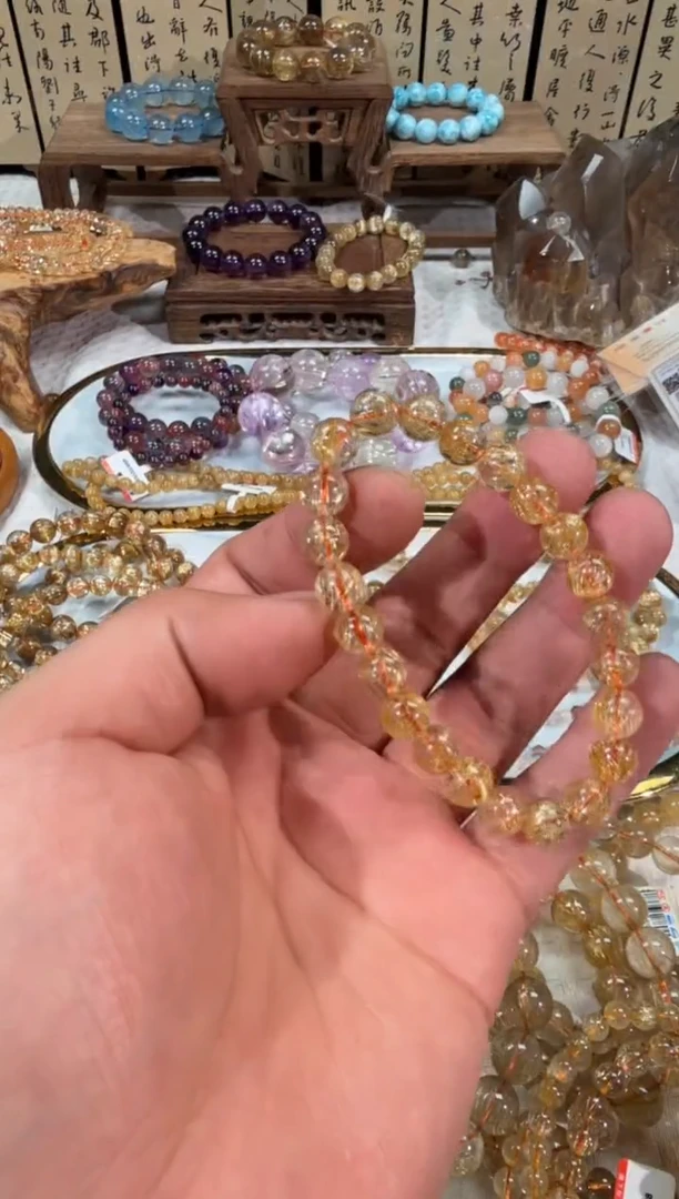 未镶嵌手串水晶SJ-725金发晶8m+