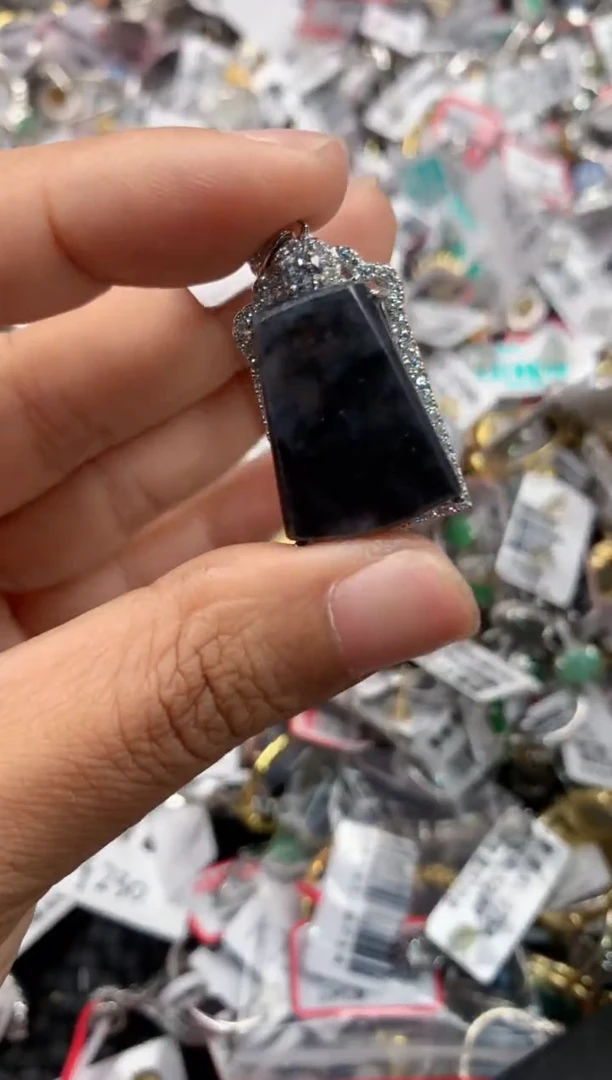 银S925镶嵌戒指翡翠999        3