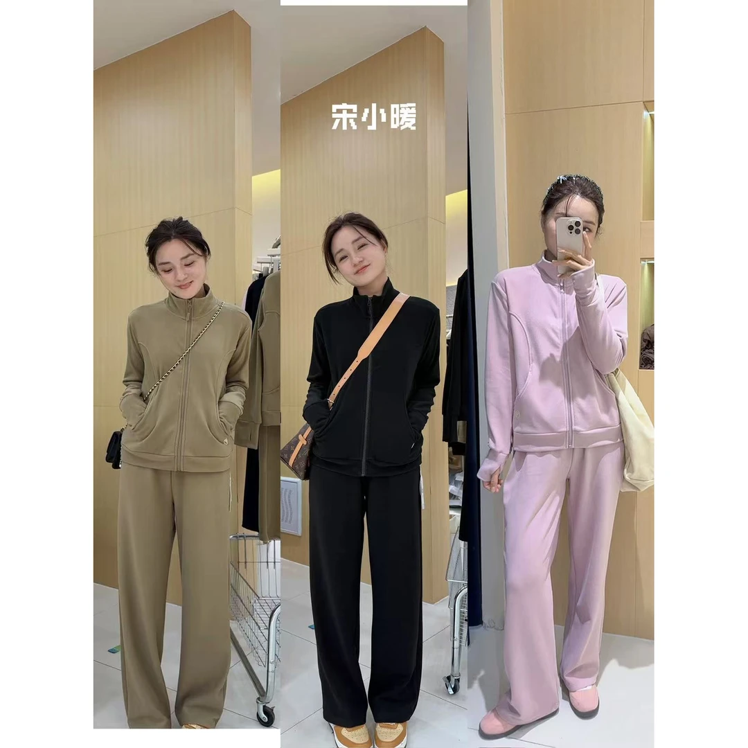 【S.宋晓暖】秋季新款加绒空气层拉链保暖套装NJ-SXN016