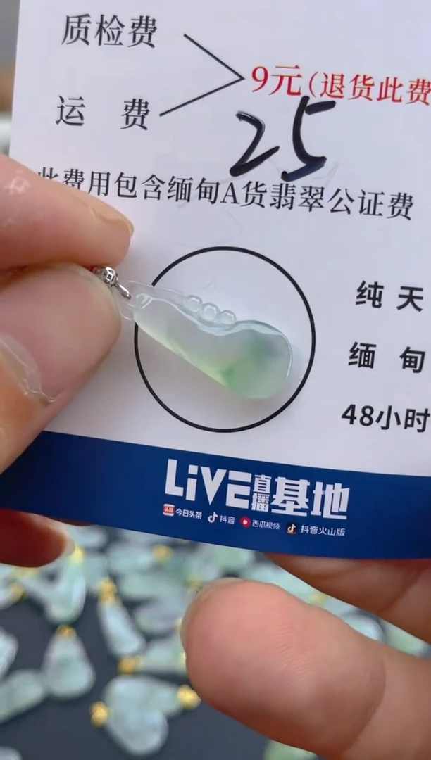 颈饰18K金镶嵌翡翠天然A货翡翠