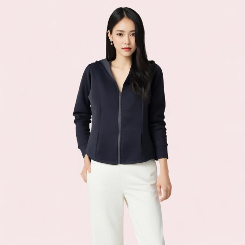 女士短外套连帽拼接0860气质网红修身外套百搭女时尚长袖外套上衣