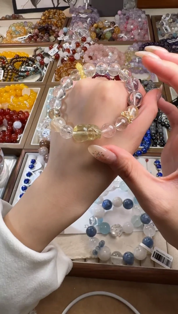 合金手链水晶小数胶花