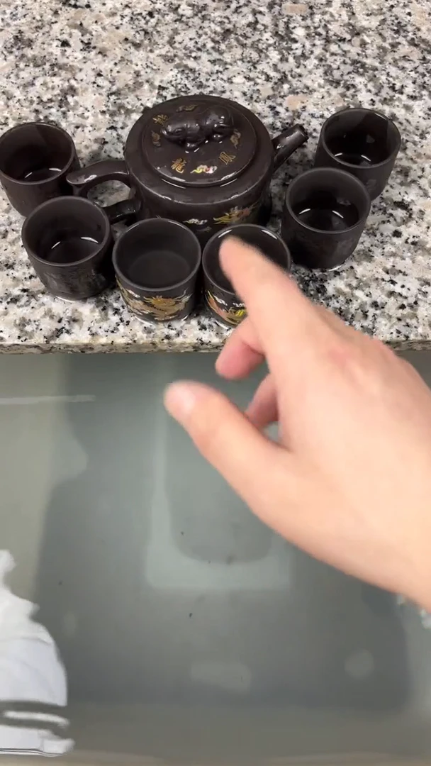 茶壶紫砂卧虎凤鸣龙凤呈祥一壶六杯变色套装