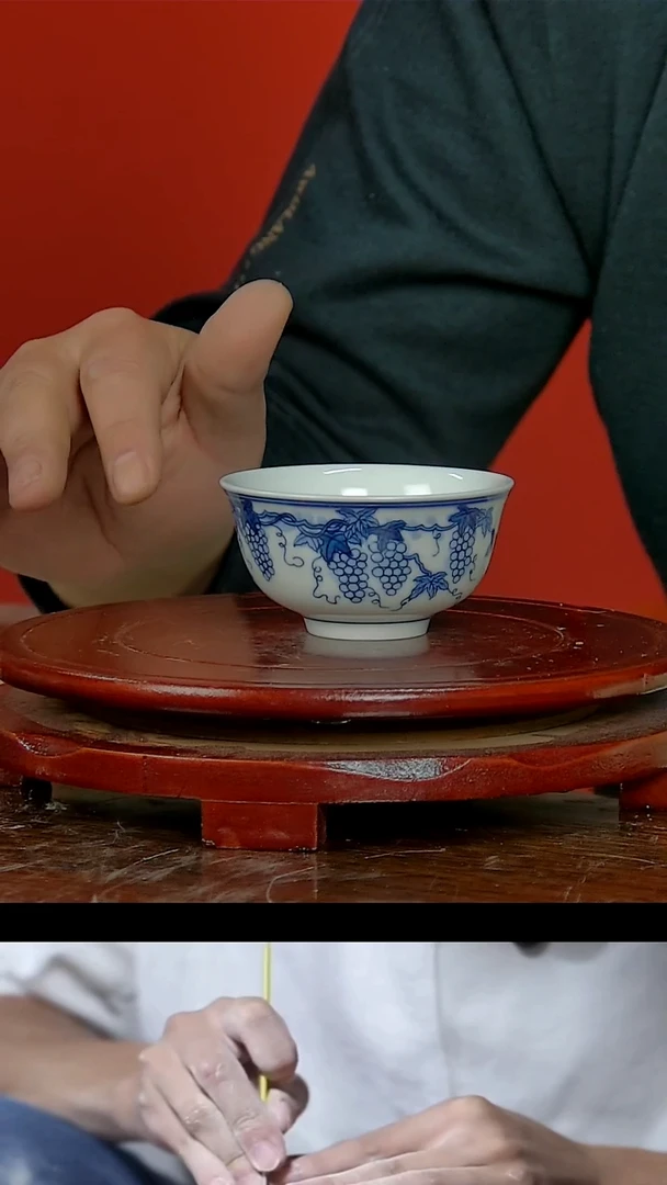 【闪购商品】002民间艺人青花葡萄主人杯