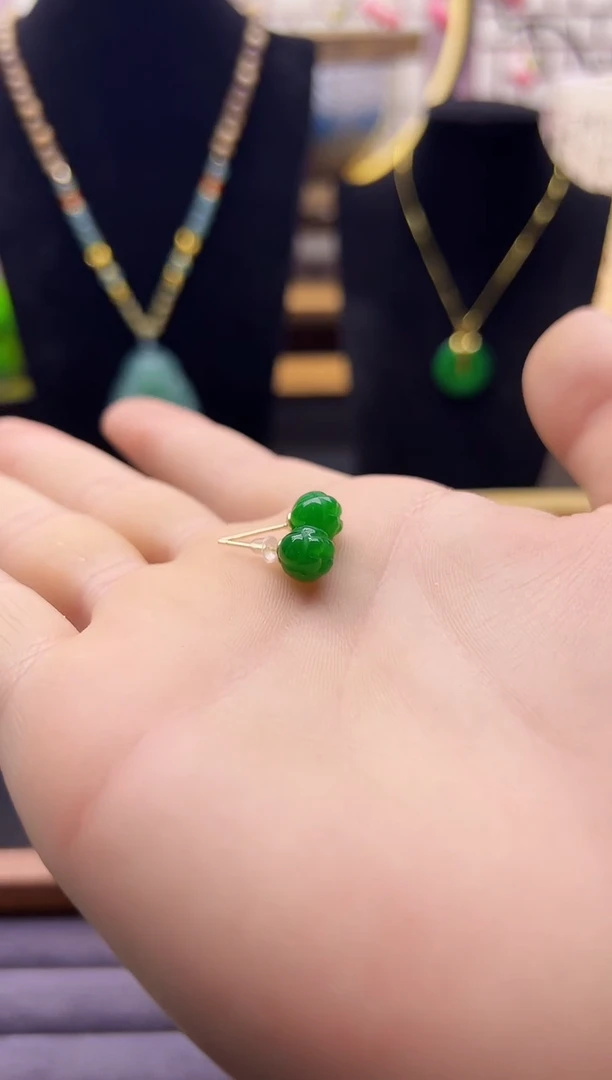 【闪购商品】翡翠耳饰14K金镶嵌E11