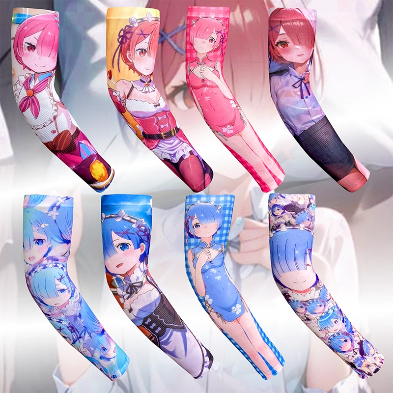 冰丝防晒手臂袖套冰袖防晒防紫外线2025新款二次元蕾姆拉姆夏季