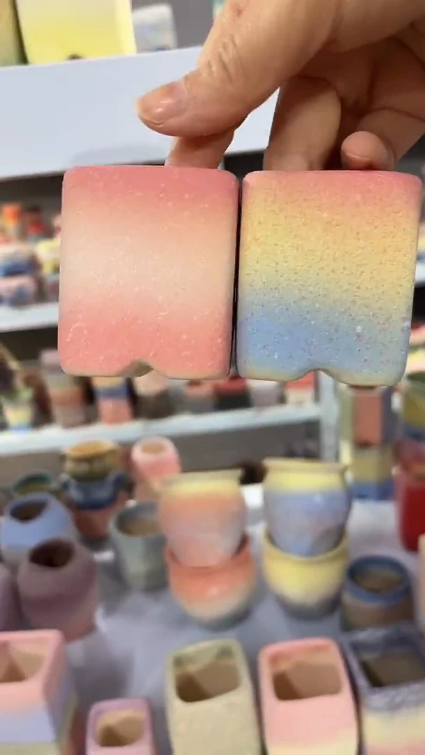 麦饭石粗陶多肉花盆两个