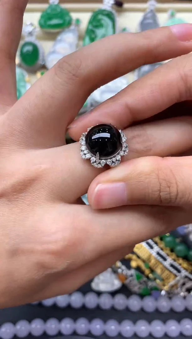 翡翠戒指18K金镶嵌322-中国好珍宝