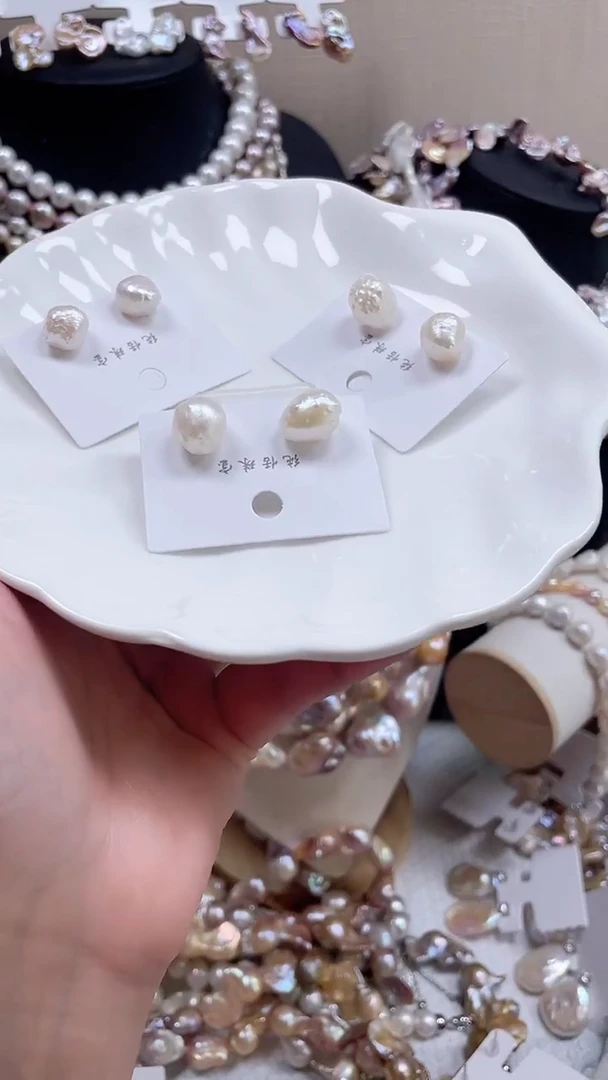 未镶嵌耳饰淡水珍珠【纯恬饰品】（多样性发货发一）