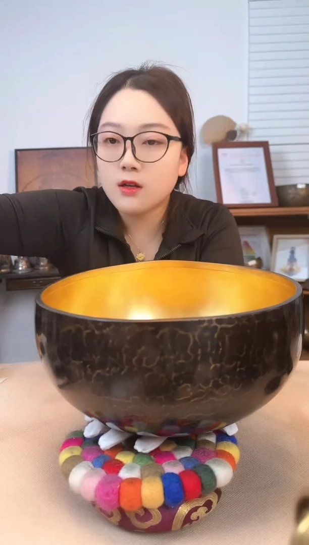 【闪购商品】26紫金尼泊尔颂钵全套配件   