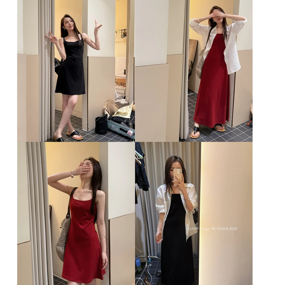 YPP!【海岛记忆】巨显瘦巨舒服 简约好版型长短款吊带连衣裙