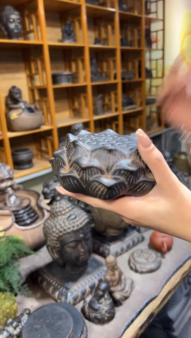 陶土莲蓬实心底座