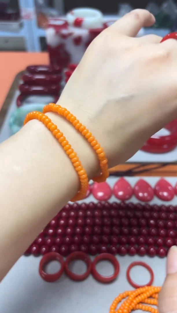 005号精品黄色算盘珠手串（拍一发二）