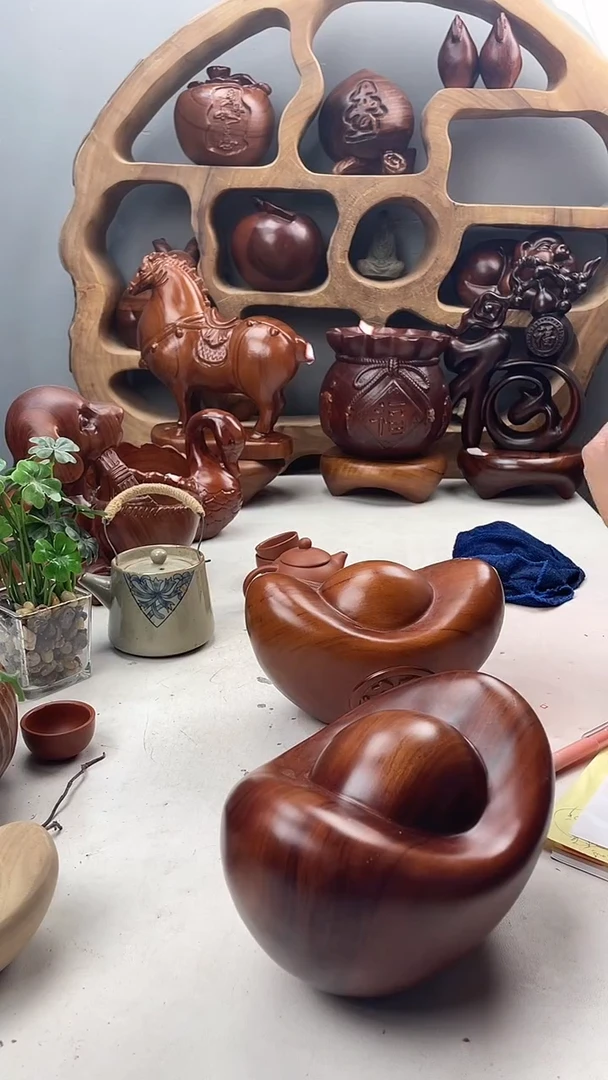 香樟木A22精品元宝摆件/尺寸20*13*15