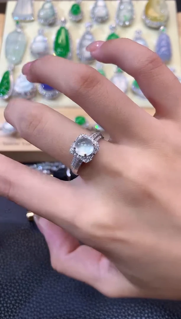 翡翠戒指18K金镶嵌夏日珠宝A80