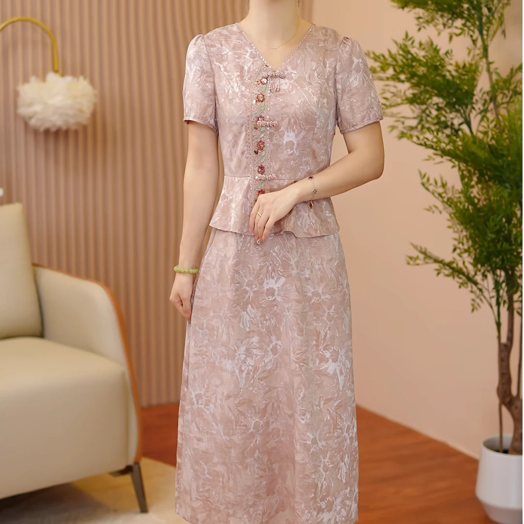 【芊霓女装】25110夏季穿搭新款连衣裙收腰显气质