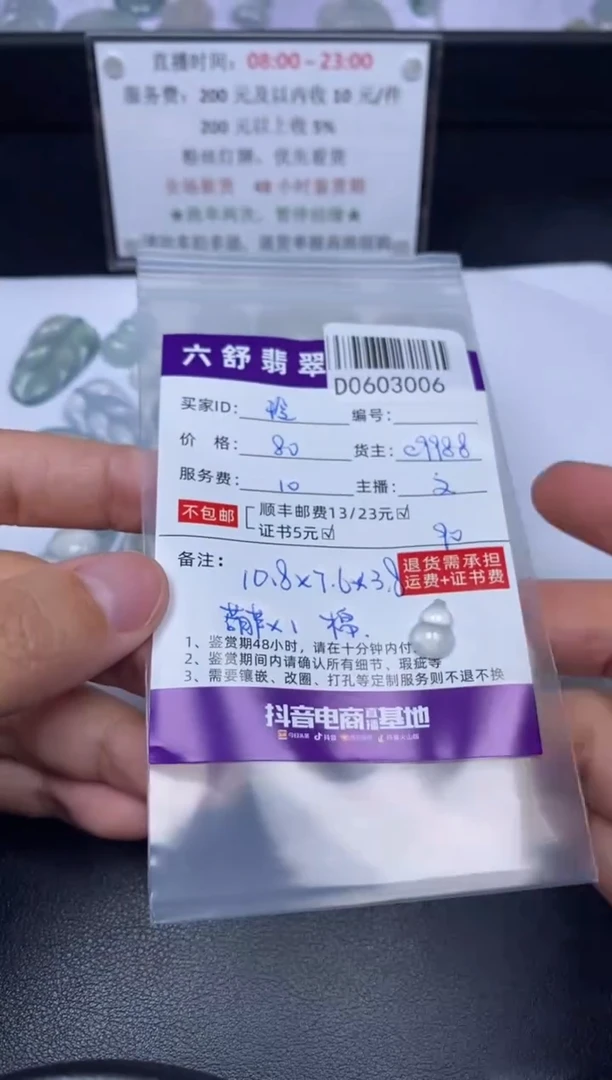 翡翠未镶嵌吊坠(不含链)D0603006