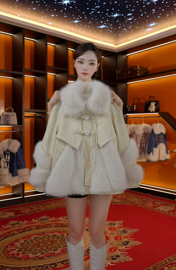 龙老板（初雪）2025新款冬款洋质高级轻奢保暖冬季女装外套25809