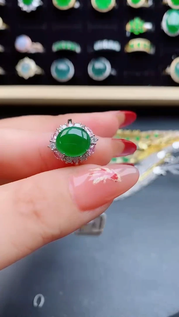 【闪购商品】翡翠戒指银S925镶嵌321321