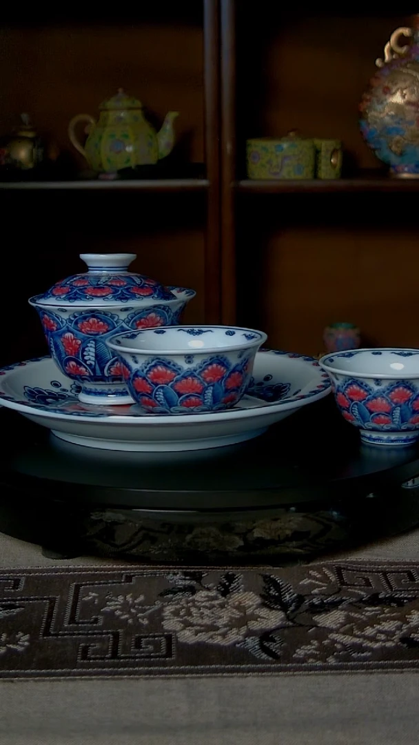 景德镇手工青花茶具套组
