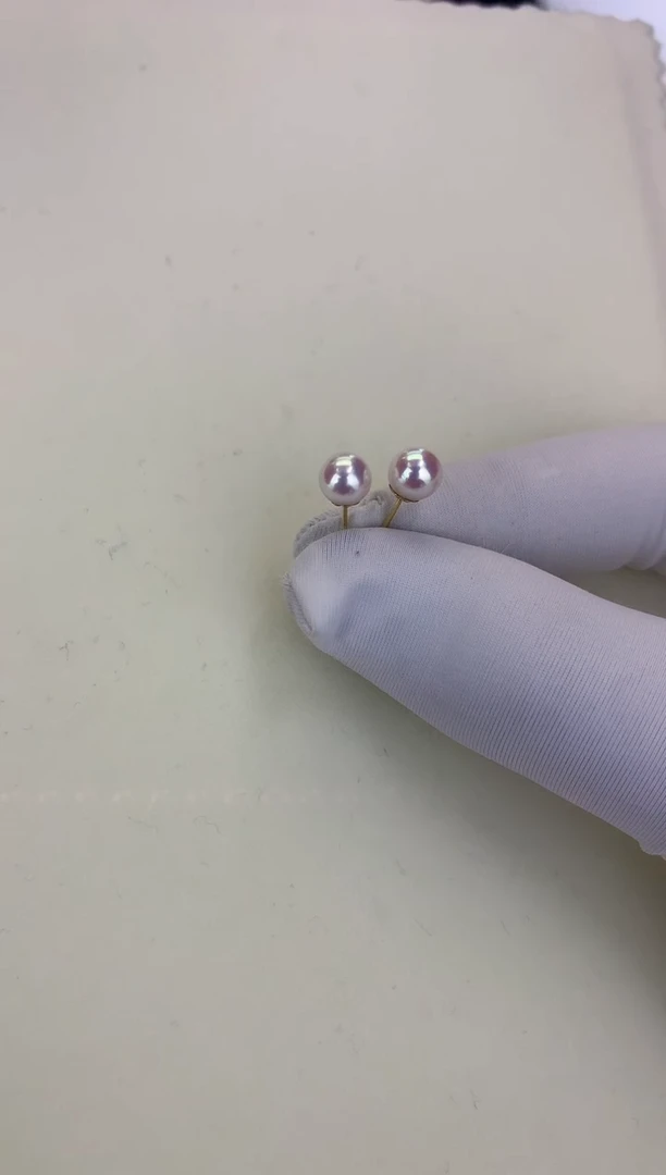 18K金镶嵌DA海水珍珠 GD001 5-6 素钉定制