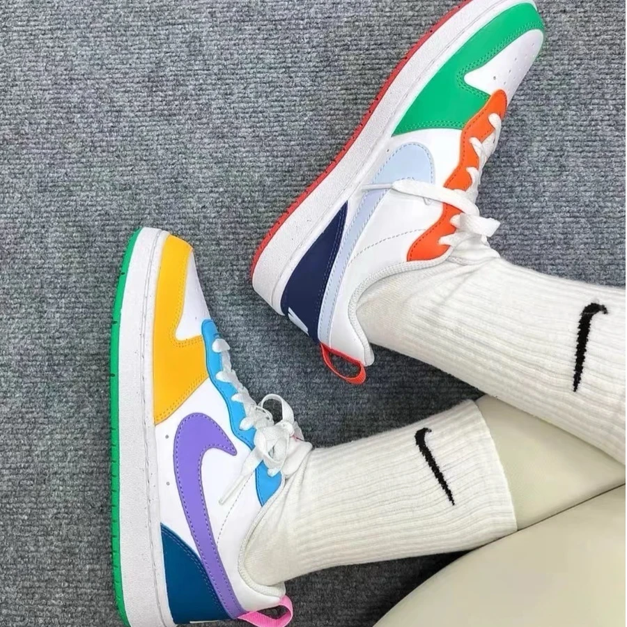 耐克女鞋2025春季新款炫彩COURT运动鞋子休闲低帮透气板鞋 FQ8373