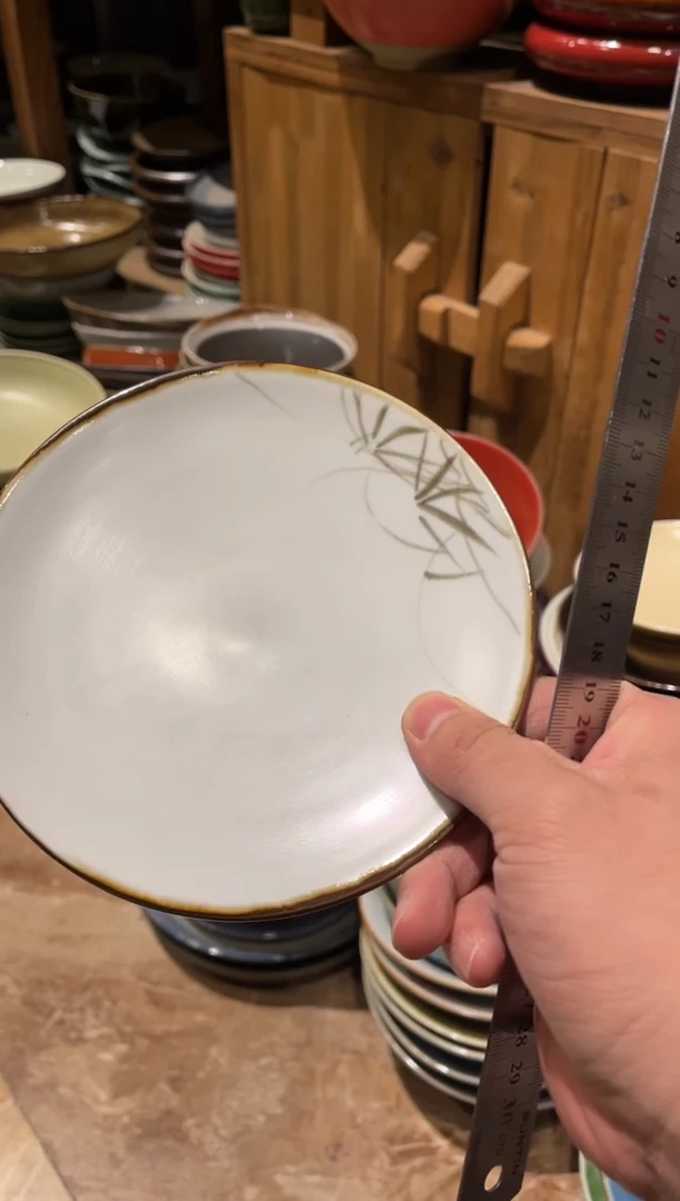 【闪购商品】瓷片171 手绘竹子小盘1个