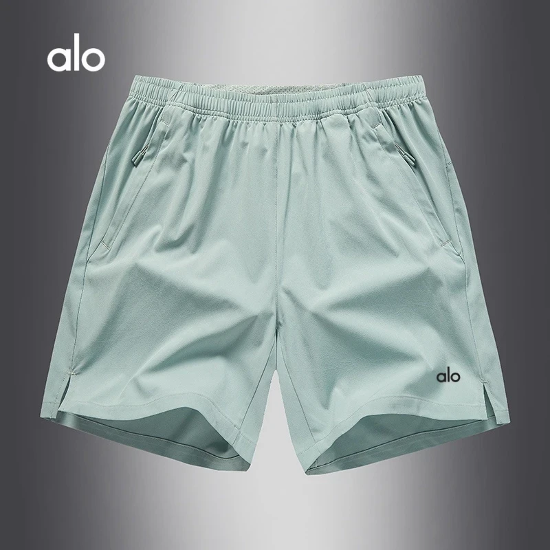 alo速干透气冰丝短裤四分裤薄款夏季女款大码速干防走光短裤跑步