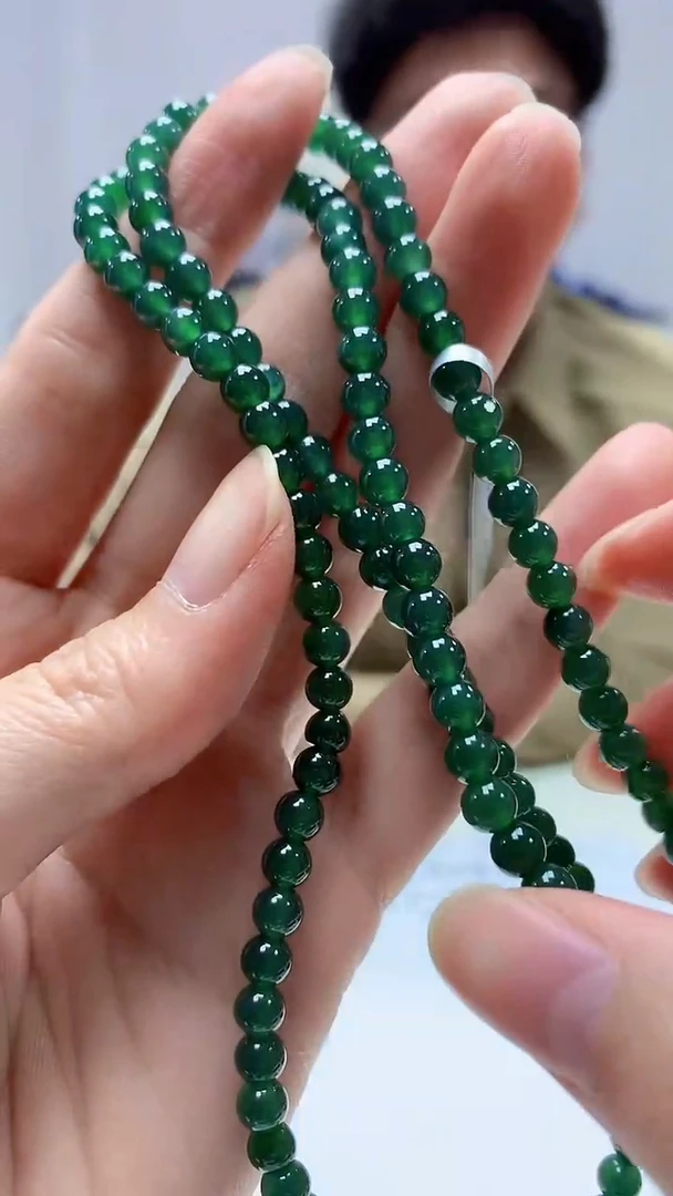 【闪购商品】定制翡翠未镶嵌4688zm-毛货珠链56