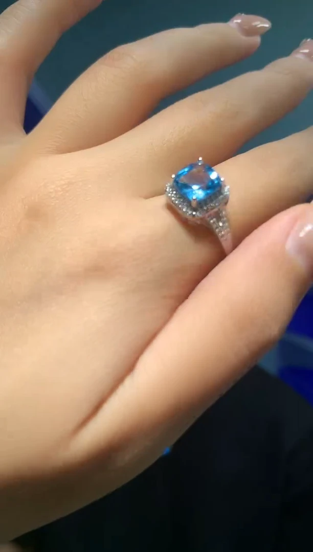 银S925镶嵌戒指托帕石【宝石世家严选】