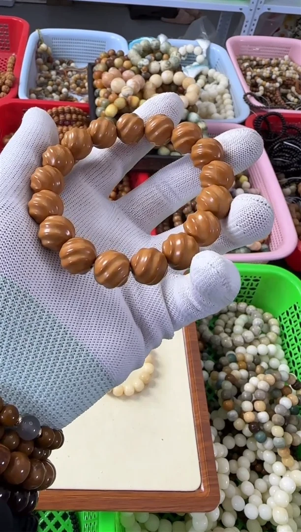 【闪购商品】白玉菩提手串14*原皮猴头妞妞珠单圈