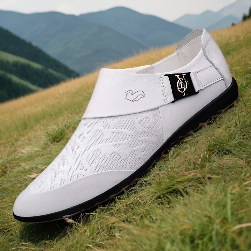 富贵鸟小皮鞋男鞋豆豆鞋男款鞋子夏季透气爆款2025新款男士休闲鞋