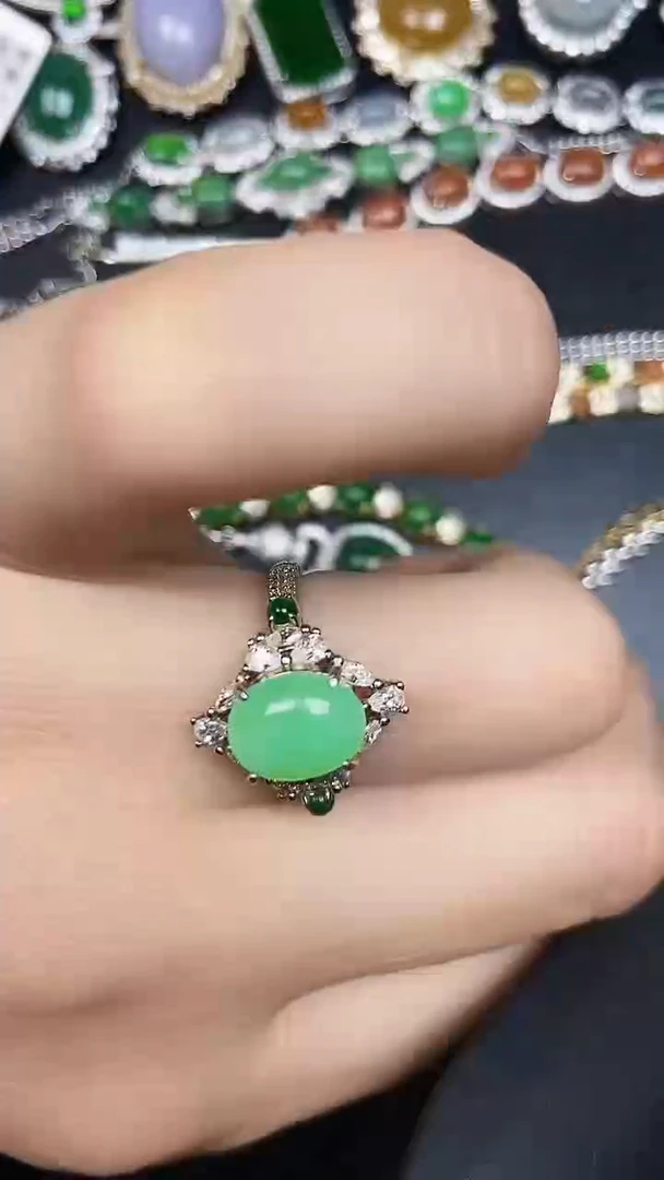 银S925镶嵌戒指翡翠2230