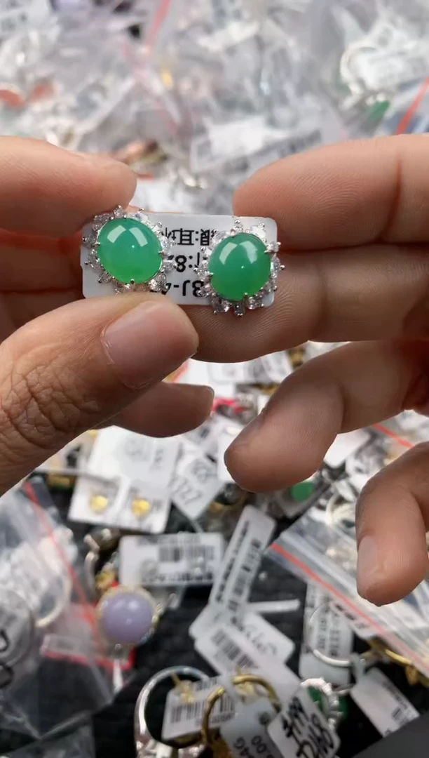 银S925镶嵌戒指翡翠4444         6