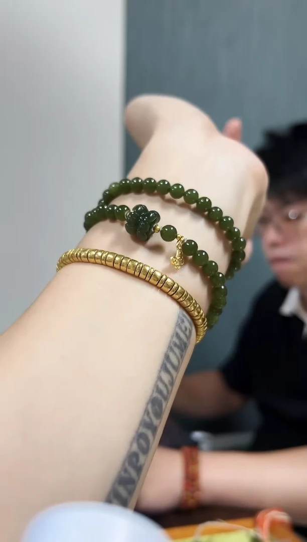 贝壳手串/手链HETIAN 双圈并蒂莲