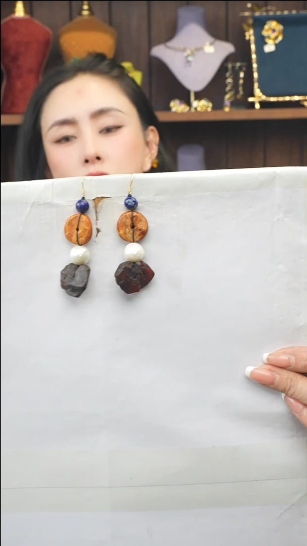 琥珀未镶嵌耳饰多样性发一