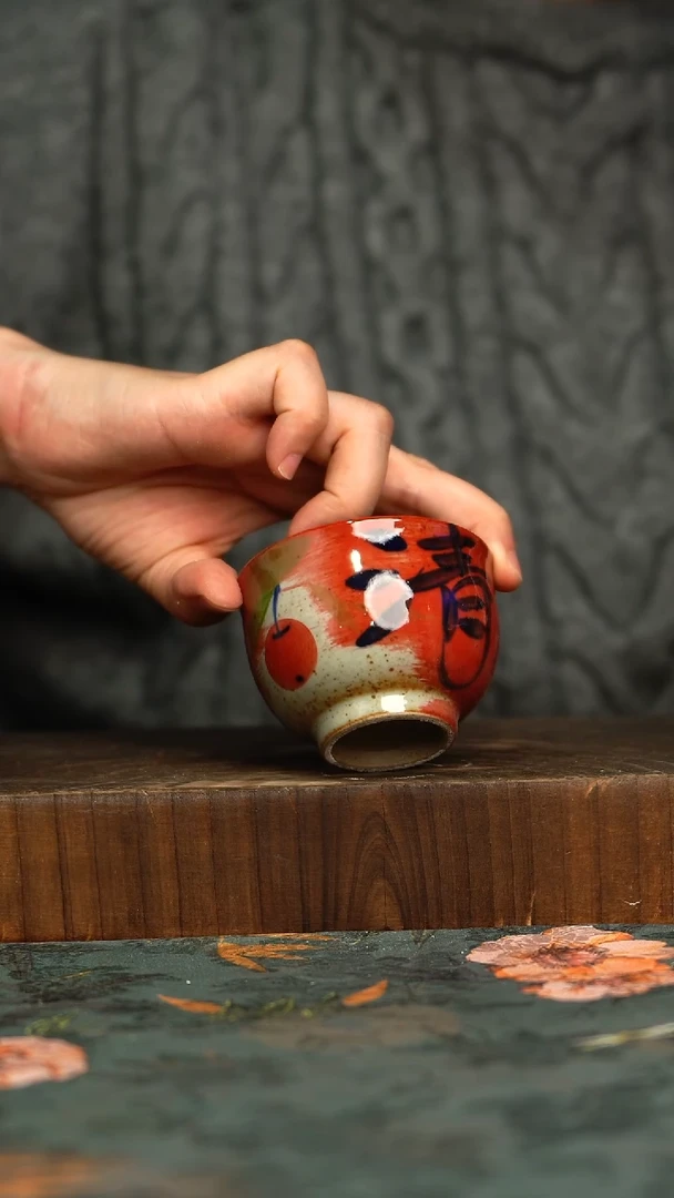 杯釉下彩手工手绘同款陶器