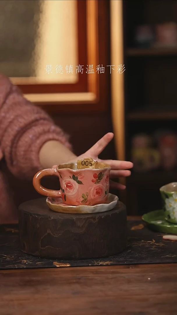 陶瓷景德镇高温釉下手绘陶瓷@L005@