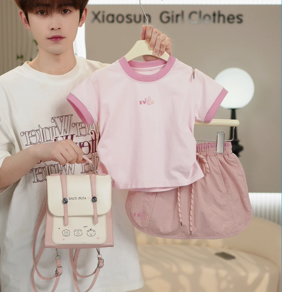 女童夏季套装女宝宝中小童短袖短裤休闲宽松两件套百搭穿搭童装