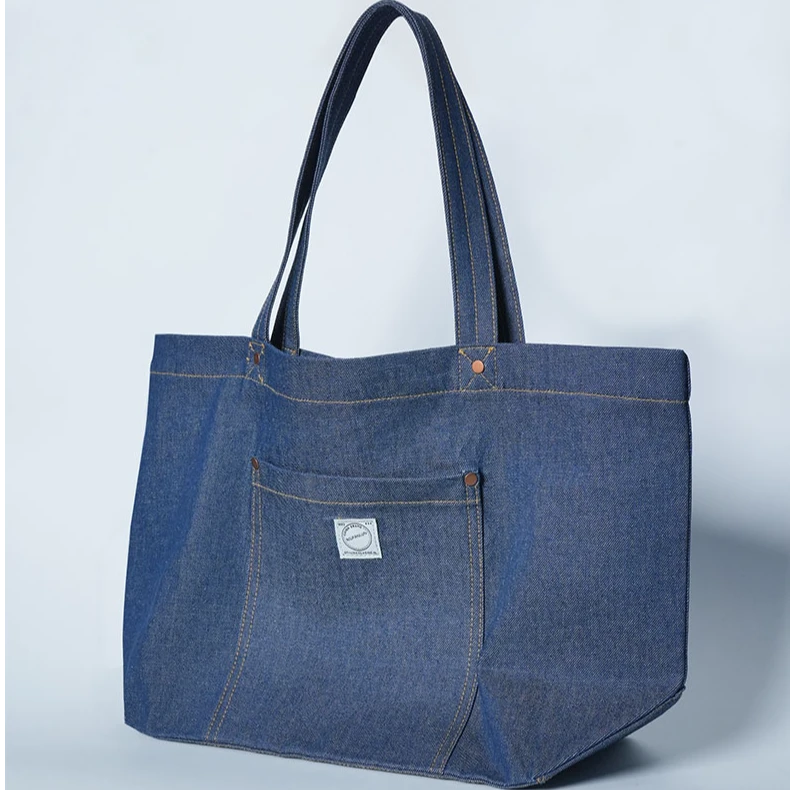 【背不烂】百搭大容量牛仔帆布包简约日常通勤男女同款