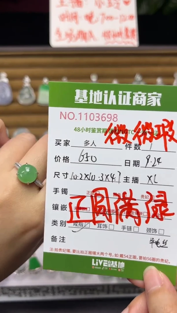 银S925镶嵌戒指翡翠多人