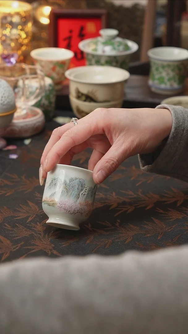 杯景德镇陶瓷杯碗柴烧多人