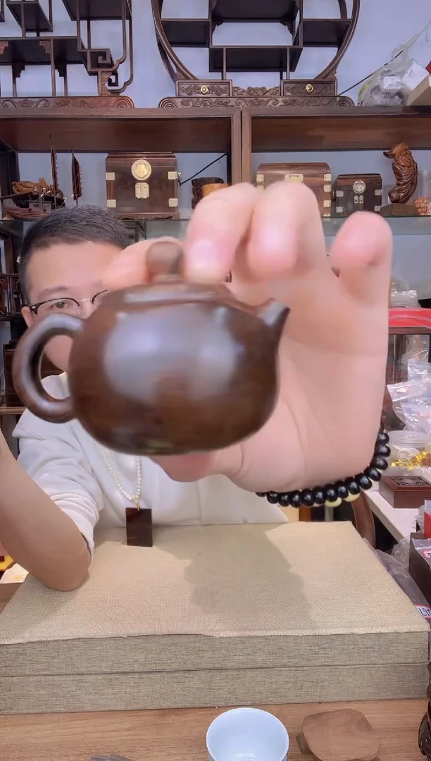 乌木类书架709大红酸枝把把壶